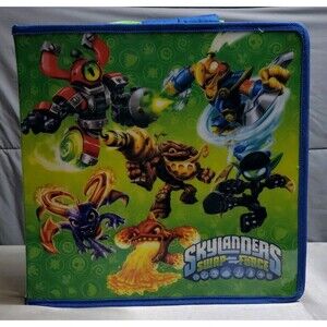 Skylanders Swap Force Display Carrying Case Storage Green Blue Missing 1 divider